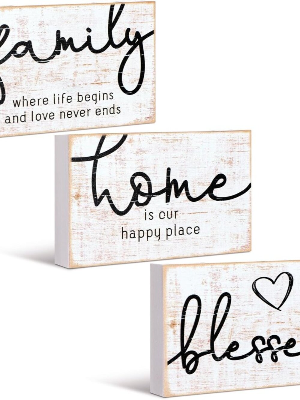 Mini Wooden Sign Farmhouse Shelf,Retro Color,4.25 x 2.76 x 0.59 in